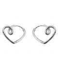 Серьги классические "Сердце" родий
