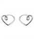 Серьги классические "Сердце" родий