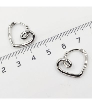 Серьги классические "Сердце" родий