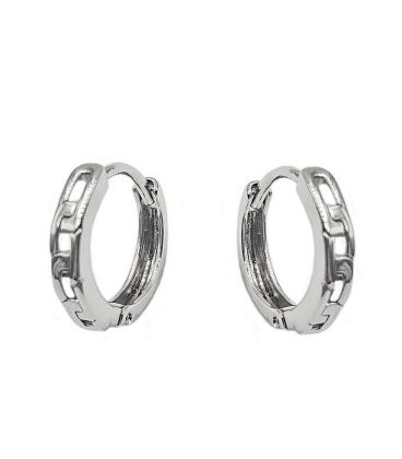 Серьги классические "Цепи" родий
