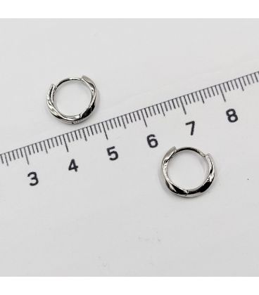 Сережки класичні "Стрічка" родій