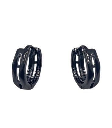 Сережки класичні "Колечка" чорний родій