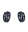 Серьги классические "Колечки" черный родий