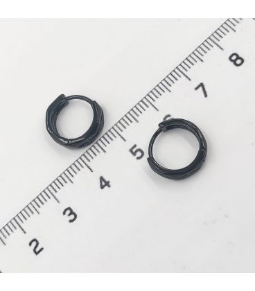 Серьги классические "Колечки" черный родий