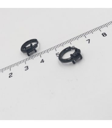 Сережки класичні "Колючий дріт" чорний родій