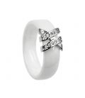 Кольцо Xuping керамическое со стальной вставкой с цирконами