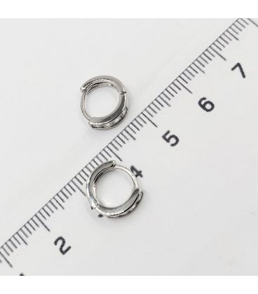 Сережки класичні "Квадратні камінчики" родій