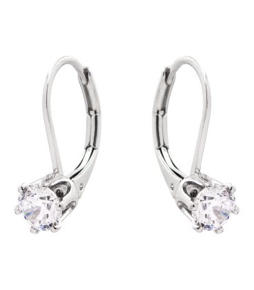 Сережки класичні "Камінчик 0,4 см" родій