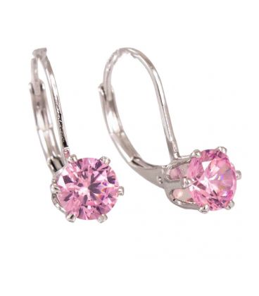 Сережки класичні "Камінчик 0,6 см" родій