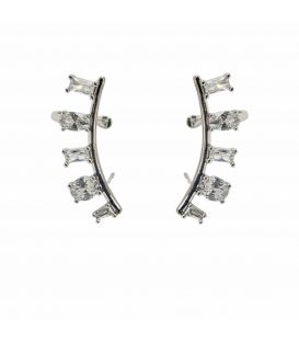 Серьги-каффы "Лунная Ночь" родиум