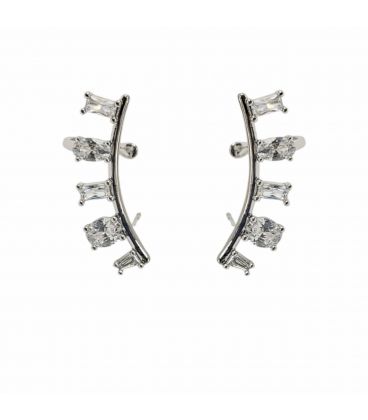 Серьги-каффы "Лунная Ночь" родиум