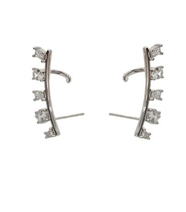 Сережки-кафи "Місячна Ніч" родіум