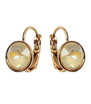 Сережки Swarovski Crystals 0,8 см лимонная позолота