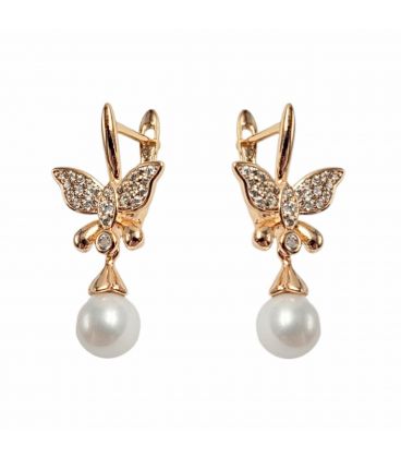 Сережки "Помах крил метелика" лимонна позолота