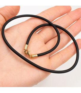 Шнурок каучуковий із застібкою в лимонній позолоті 0,2/60 см