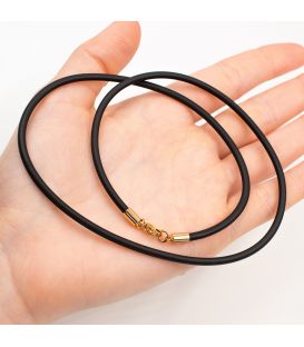 Шнурок каучуковий із застібкою в лимонній позолоті 0,2/55 см