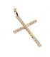 Підвіска Хрестик з камінчиками, лимонна позолота