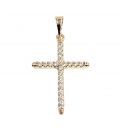 Підвіска Хрестик з камінчиками, лимонна позолота