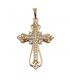 Підвіска Хрестик з камінчиками, лимонна позолота