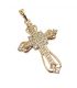 Підвіска Хрестик з камінчиками, лимонна позолота