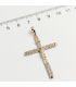 Підвіска Хрестик з розп'яттям, з камінчиками, лимонна позолота