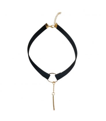 Чокер замшевий чорний з підвіскою