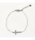 Браслет з хрестиком, родій 0,1/17+3 см