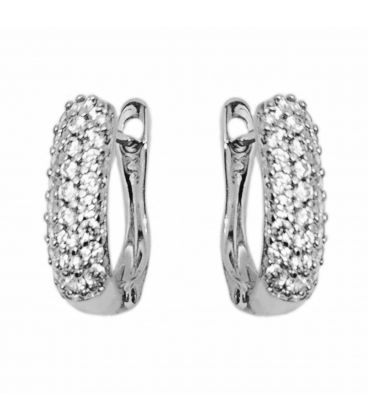 .Серьги Xuping классические "Подкова с цирконами" родий