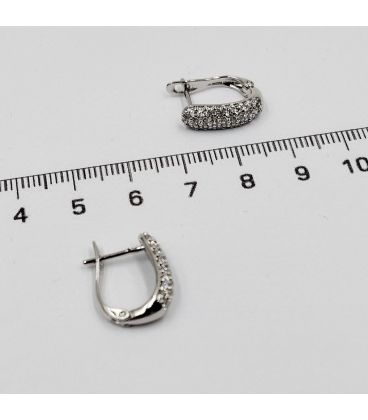 .Сережки Xuping класичні "Підкова з цирконами" родій