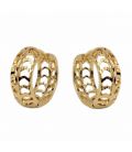 Серьги классические, колечки с вырезами, лимонная позолота