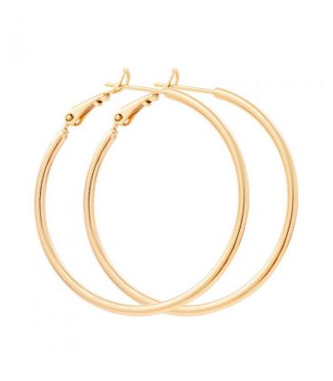 Сережки-кільця 5,5 см лимонна позолота (Медичне золото)