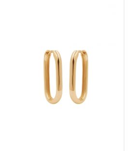 Серьги классические "Овальная подкова" лимонная позолота