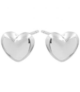 Серёжки-гвоздики родий«Сердца»