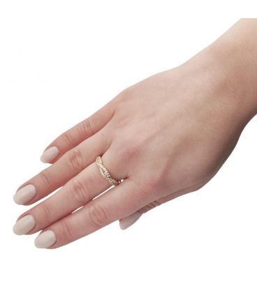 Кольцо "Косичка"лимонная позолота