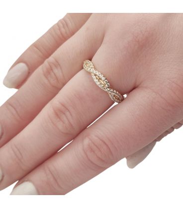 Кольцо "Косичка"лимонная позолота