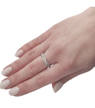 Кольцо "Косичка" родий