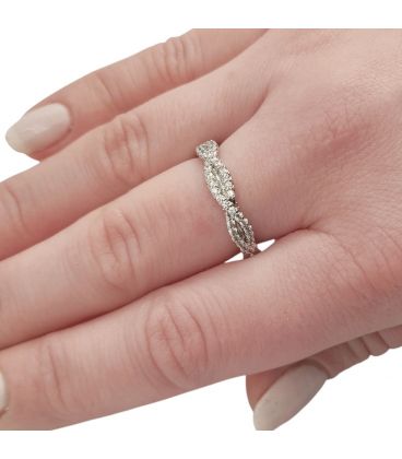 Кольцо "Косичка" родий