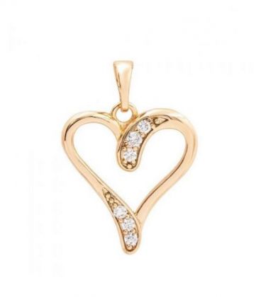 Комплект "Сердечко" лимонная позолота