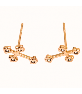 Сережки-цвяшки "Хрестики з камінчиками" лимонна позолота