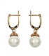 Серьги-подвески с жемчужиной, лимонная позолота
