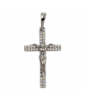 Підвіска Хрестик з розп'яттям, з цирконами, родій
