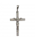 Підвіска Хрестик з розп'яттям, з цирконами, родій