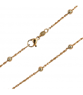 Ланцюжок плетіння Корда з кульками, 55 см, лимонна позолота