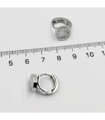 Сережки класичні "Циферблат" родій (сталь)