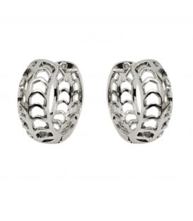 Сережки класичні, колечки з вирізами, родій