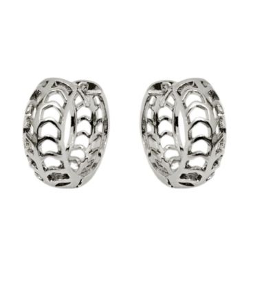 Серьги классические,колечки с вырезами, родий