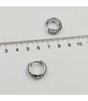 Сережки класичні, колечки з вирізами, родій