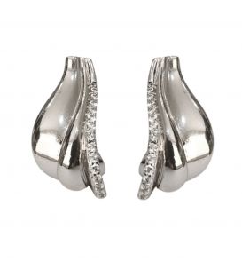 Сережки класичні з цирконами, родій