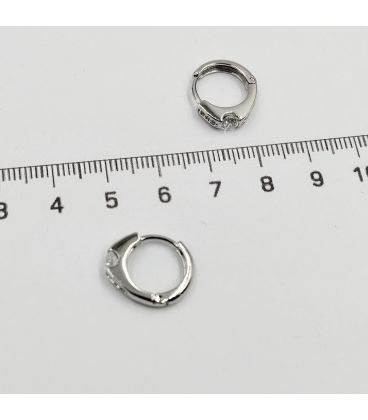 Серьги классические с цирконами, колечки, родий