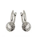 Сережки класичні "Циркон у квітці", родій